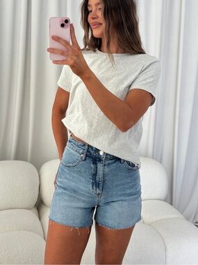 Thread & Supply - Cam Mid Rise Denim Shorts in Medium Wash